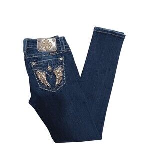Miss Me Signature Skinny Women's Size 27 Rhinestone Embellished Jeans
